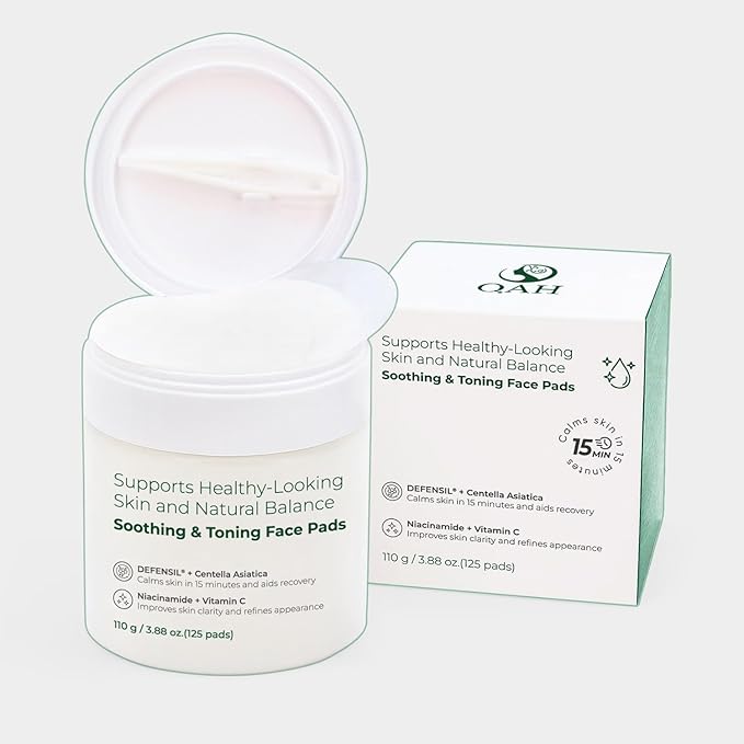 Soothing Toner Pads Redness Relief,Cotton Facial Toner Pads for Deep Hydration Improve Skin Texture with Hyaluronic Acid, Niacinamide,Vitamin C | 125 Counts