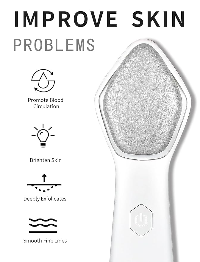 NEWDERMO Microdermabrasion Machine Pro, Large Diamond Electric Microdermabrasion Wand Tool With 3 Levels Frequency for Face Body Exfoliate Skin Care(White)