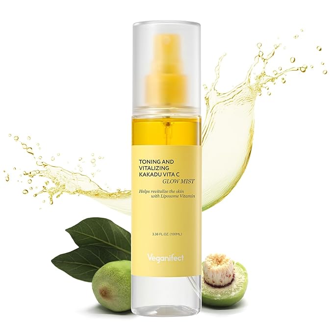 Vitamin C Mist with Niacinamide & Glutathione, Glow Mist for Dewy Skin, Makeup Setting Spray for face, Korean Skin Care, Vegan, 3.38 Fl Oz