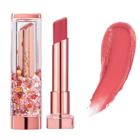 Sparkle Cute Changes Color Lip Balm｜ Colored Lip Cream Lip Gloss, Glitter Lip Care Lip Pack Birthday Gift Glitter Gift Sequin Shiny Spangle Lipbalm (#05 Rose Red)