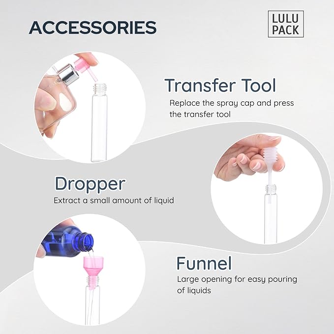 Travel Perfume Bottle Refillable - Cologne Spray Atomizer Mini - Small Travel Size Empty Sprayer for Refill Sample Container - Portable Fragrance Decant Dispenser for Women Men 8ml 4PCS Grey