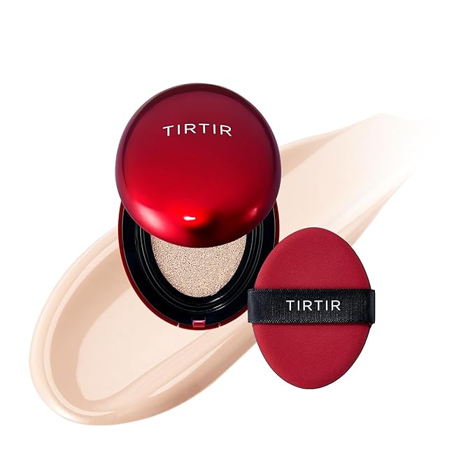 [*Mini Size*] TIRTIR Mask Fit Red Cushion Foundation | Full coverage, Weightless, Skin fit, Satin Glow Finish, Korean Makeup, beauty, Tattoo cover up, Buildable (#15C Fair Porcelain, 0.15 Fl Oz)