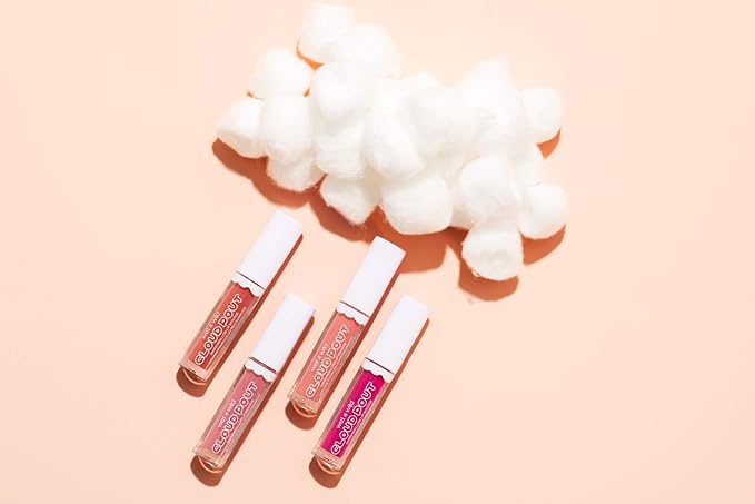 Liquid Lipstick By Wet n Wild Cloud Pout Marshmallow, Pink Cotton Candy Skies | Matte Lip Cream Mousse | Argan Oil | Vitamin E (Pack of 2)