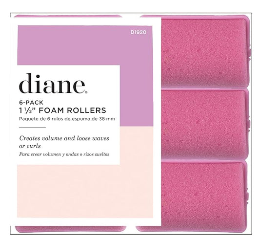 Diane Foam Rollers, Pink, 1.5", 6 Count (Pack of 1)
