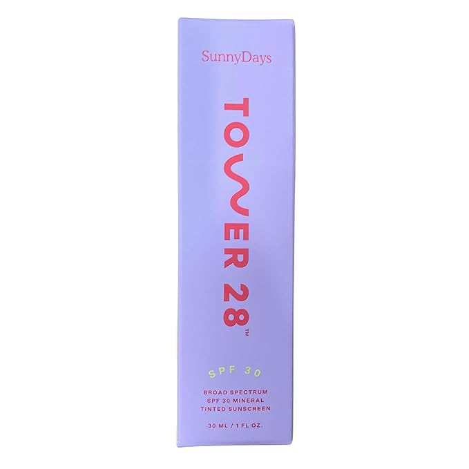 Tower 28 Beauty SunnyDays SPF 30 Tinted Mineral Sunscreen - For Sensitive Skin - 2-in-1 Facial Broad Spectrum UVA/UVB Protection + Foundation – Shade 30 PCH, 1 Fl Oz
