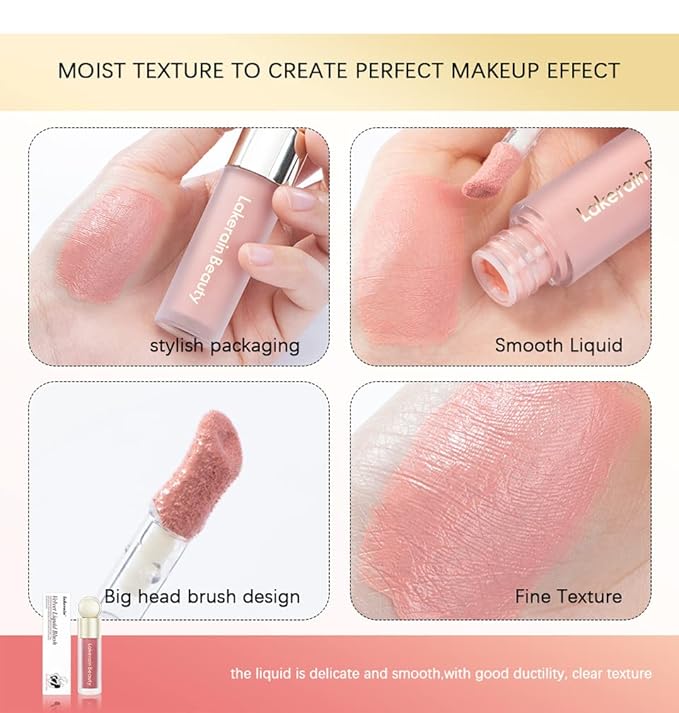 MEICOLY Matte Dewy Liquid Blush,Super Natural Cream Blush Stick for Cheeks,Silky Smooth Soft Pinch Long-Lasting Waterproof and Sweat proof Blush Makeup,Cruelty-Free,01,Bliss,Nude Pink