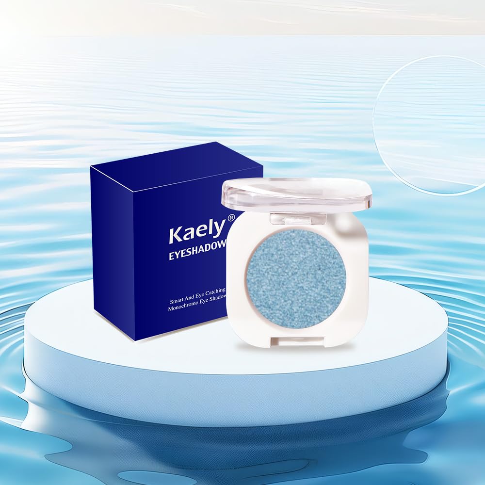 Single Matte Eye Shadow Palette Makeup, Sky Blue Eyeshadow for Women Halloween Birthday Party Wear, Monochrome Eye Shadow Makeup, Pigmented Waterproof Sombras Para Ojos, 32