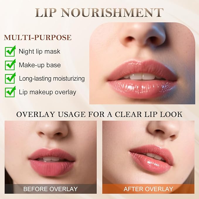 Summer Lip Butter Balm, Moisture and Hydration Lip Gloss, Long-lasting Hydrating Non-Sticky Lip Balm, Soften Dry Lips Lip Care (#Vanilla, 1Pcs)