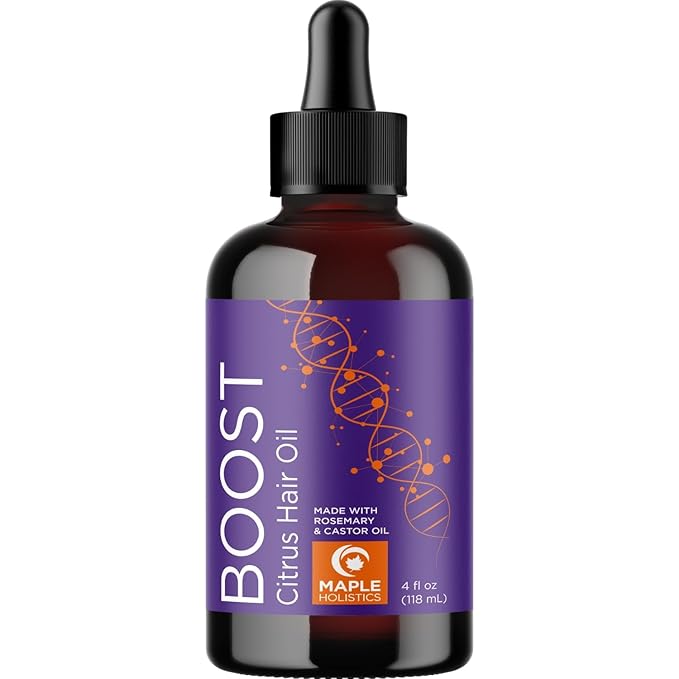 Volumizing Rosemary Hair Oil Serum - Moisturizing Scalp and Hair Oil for Men & Women Infused with Amla Black Castor Pumpkin Argan & Jojoba - Lightweight Hydrating Vegan & Color Safe (Citrus Scent)