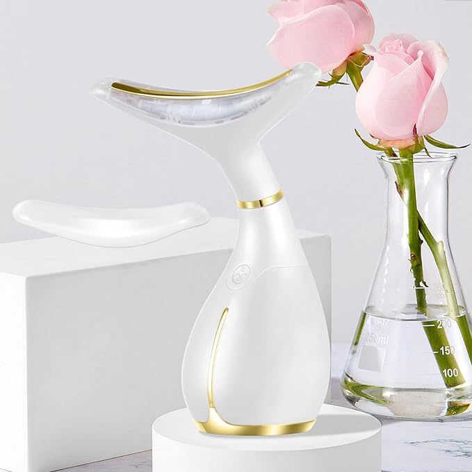 Ms.W Red Light Facial Massager, Face Massager Tool for Skin Care with LED, Thermal, and Vibration,Tightenings and Rejuvenation for Face and Neck