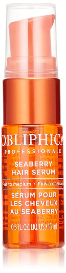 Obliphica Seaberry Leave in Hair Serum for Fine & Medium Hair - Vitamins and Omegas for Frizz Free & Nourished Hair - Hair Serum for Dry Hair and Growth - 0.5 Fl Oz