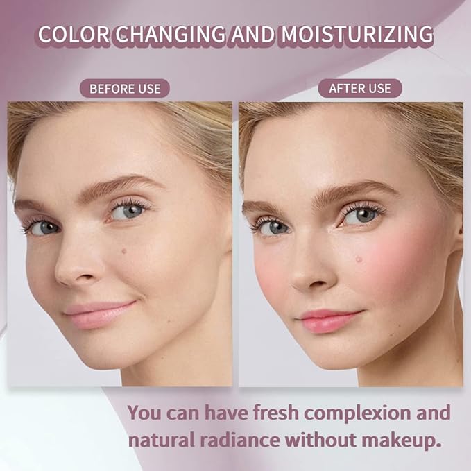 Moisturizing Blush Rouge Color Changing Blusher for Cheeks and Lips Balm Multi Use Cream Liquid Waterproof Gel for Cheeks & Lips Gloss Glossy Shiny Finish Makeup