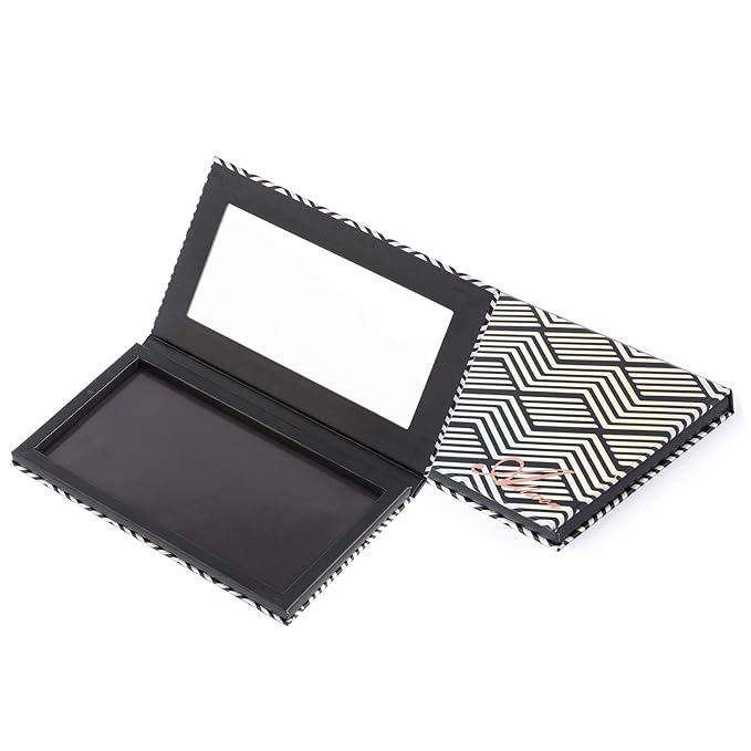 Magnetic Palette Black Empty Makeup Palette with Mirror and 20Pcs Adhesive Empty Palette Metal Stickers for Eyeshadow Lipstick Blush Powder