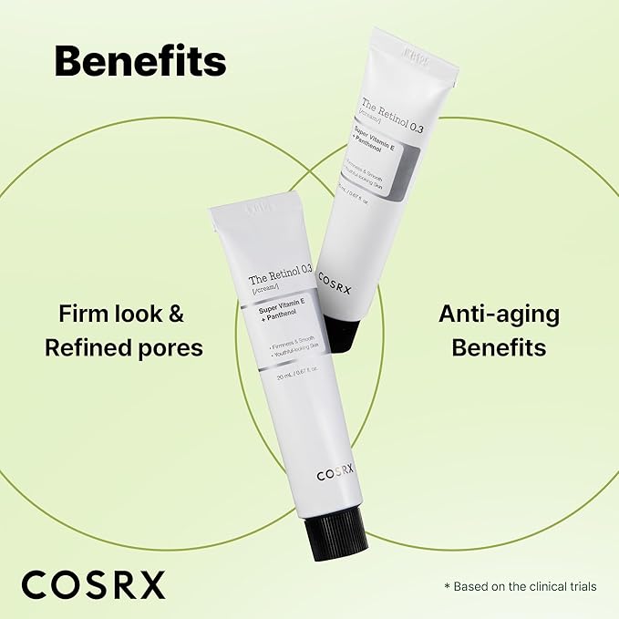 COSRX Retinol 0.3% Cream, 0.67 Oz, Anti-aging Eye & Neck Cream with Retinoid Treatment to Firm Skin, Reduce Wrinkles, Fine Lines, Signs of Aging, Gentle Daily Korean Skin Care