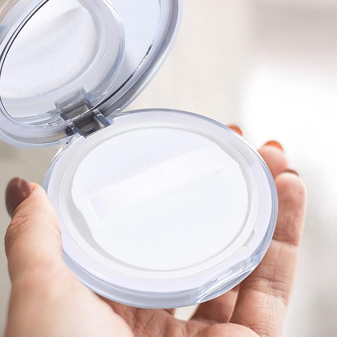 Artibetter Empty Reusable Powder Box 2pcs Loose Powder Containers with Elasticated Net Sifter, Mirror and Puff 5g Loose Powder Compact Case Air Cushion Case for DIY Makeup and Travel ( ) Travel Powder