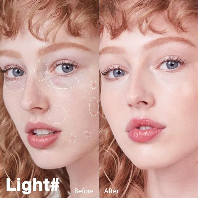 Pro Under Eye Full Coverage Liquid Concealer to Cover Dark Circles, Scars,Redness,Spots,Fine Lines,Corrector Anti-Aging Natural Finish, Moistening Smooth Cream,Waterproof 0.4 * 2 fl oz-Light+Medium