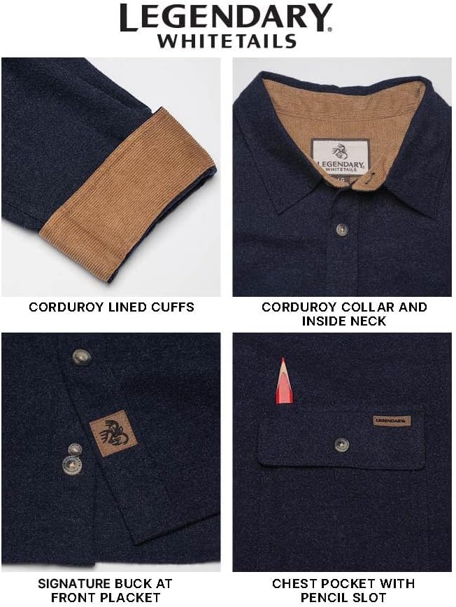 Legendary Whitetails Men's Flannel Shirt Long Sleeve Button Down 100% Cotton