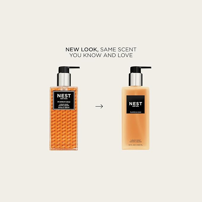 NEST New York Liquid Soap, Pumpkin Chai - 10 fl oz - Cleanses & Nourishes Skin - Approx. 300 Pumps Per Bottle - Gluten Free & Cruelty Free