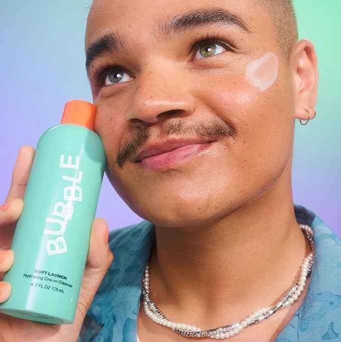 Bubble Skincare Soft Launch Cream Cleanser - Hydrating Facial Cleanser for Dry Skin - Foaming Face Wash Enriched with Avocado Oil to Soothe + Nourish Without Stripping Essential Moisture (4.2 fl oz)