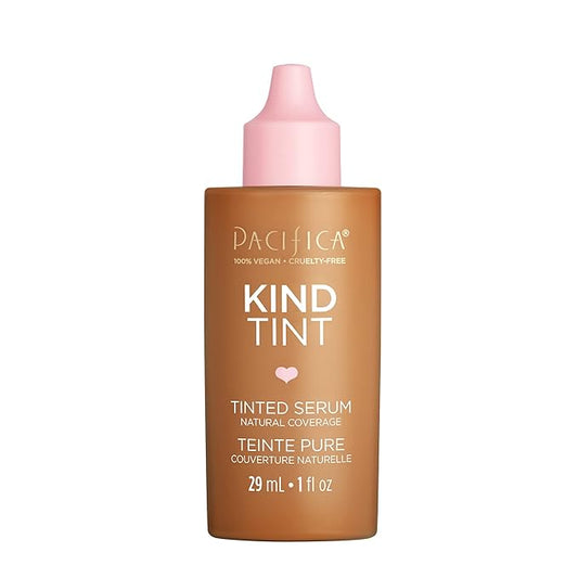 Pacifica Beauty Kind Tint Tinted Serum, Skincare, Vegan Collagen, Hyaluronic Acid, Vitamin C, Niacinamide, Caffeine, Hydrating, Lightweight Foundation, Natural Dewy Skin, Shade 06, 1 fl oz (1 Count)