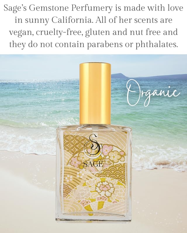 The Sage Lifestyle Diamond Spray Perfume, Soft Perfume, White Lily, Aquatic Musk, White Amber for Women, Luxury Long Lasting Scent, Vegan & Cruelty Free, Made in USA, 2 oz