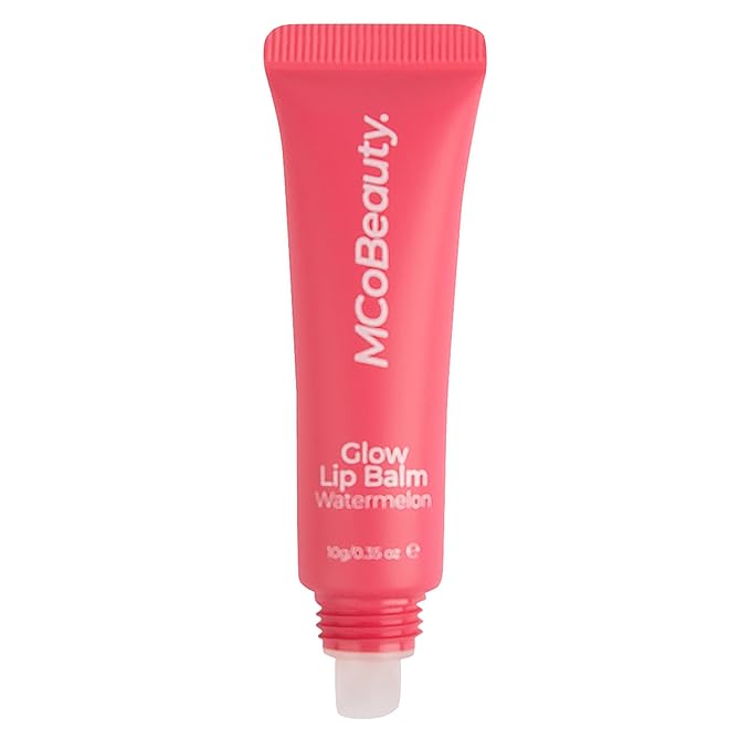MCoBeauty Glow Lip Balm, Watermelon, Nourishing Tint for Luscious Lips, Vegan, Cruelty Free Cosmetics