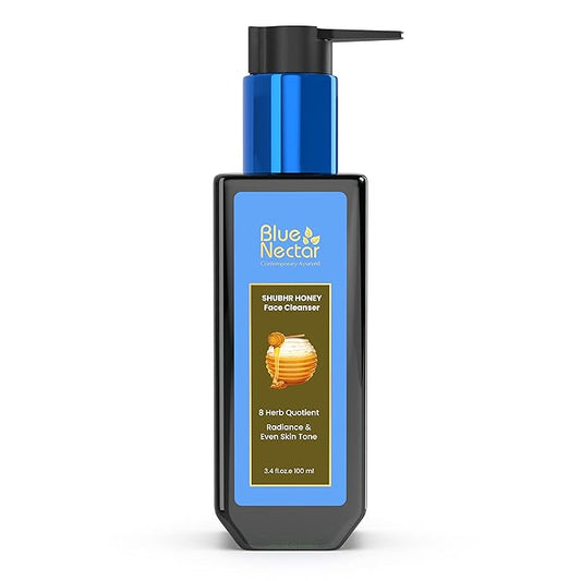 Blue Nectar Ayurvedic Honey and Aloevera Face Wash and Makeup Remover | Daily Facial Cleanser for Women and Men | All Skin Types (8 Herbs, 3.4 Fl Oz)