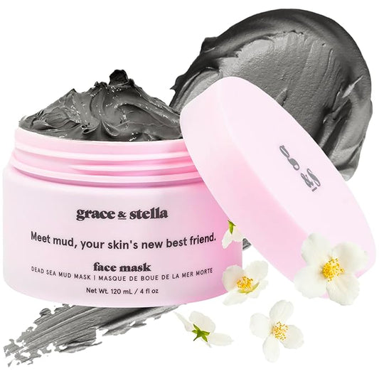 grace & stella Dead Sea Mud Mask (120ml) - Vegan Detox Dead Sea Mask - Mud Masks For Face And Body Mask - Mud Face Mask For Oily Acne, Blackheads