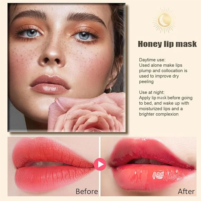 Bee Lip Balm Honey Pot,Honey Lip Mask Propolis Moisturizing Lip Balm with Stick,Propolis Moisturizing Honey Lip Balm,Hydrating & Prevention Dry and Cracked Lip,Lip Care Products
