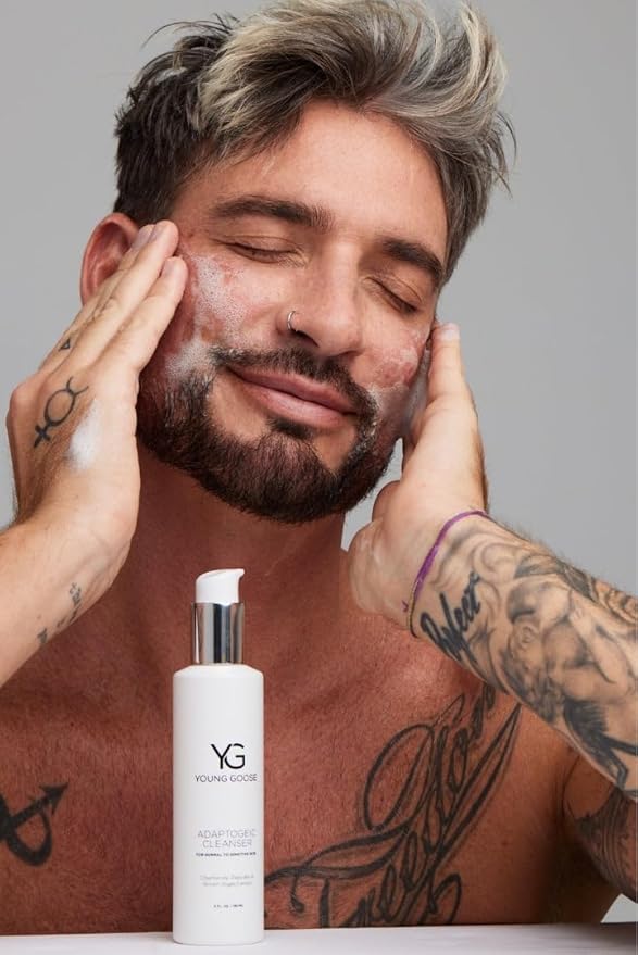 Young Goose, Adaptogenic Cleanser | Gentle Facial Cleanser | Soap Free, Paraben Free | Normal to Sensitive Skin | Large 180ml