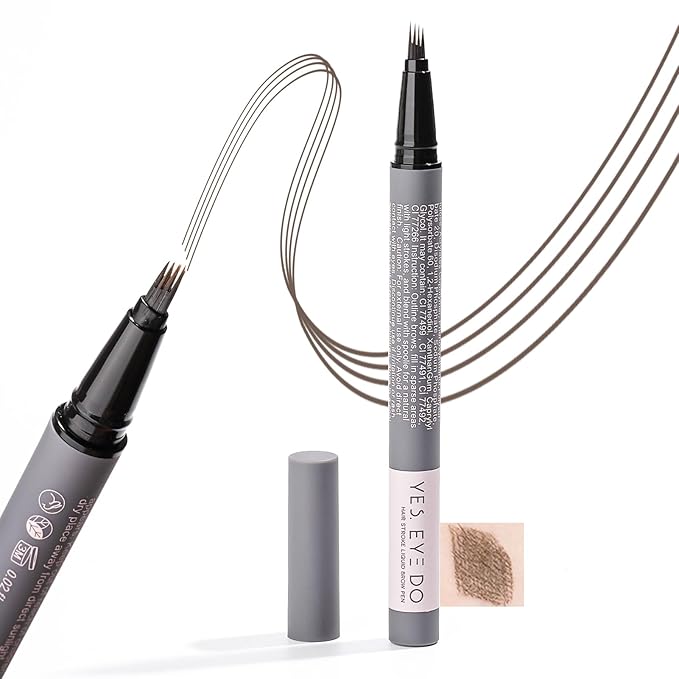 Deep Brown Eyebrow Pencil with 4 Prong Precise Tip, Dark Brown Eyebrow Pen for Natural Hair-Like Brows, Last for 24H YES.EYE DO (Bitter Chocolate-Deep Brown)
