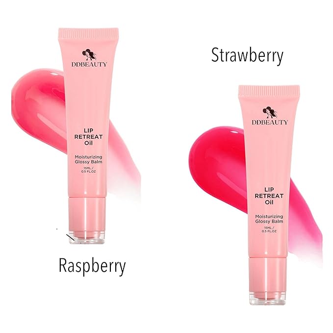 LIP RETREAT OIL, Sheer Color, Mineral Based with Vitamin E, Squalane, Non-Sticky, Glossy Balm, Moisturizing, Nourishes, Protects, Softens and Revitalizes The Lips (Strawberry)