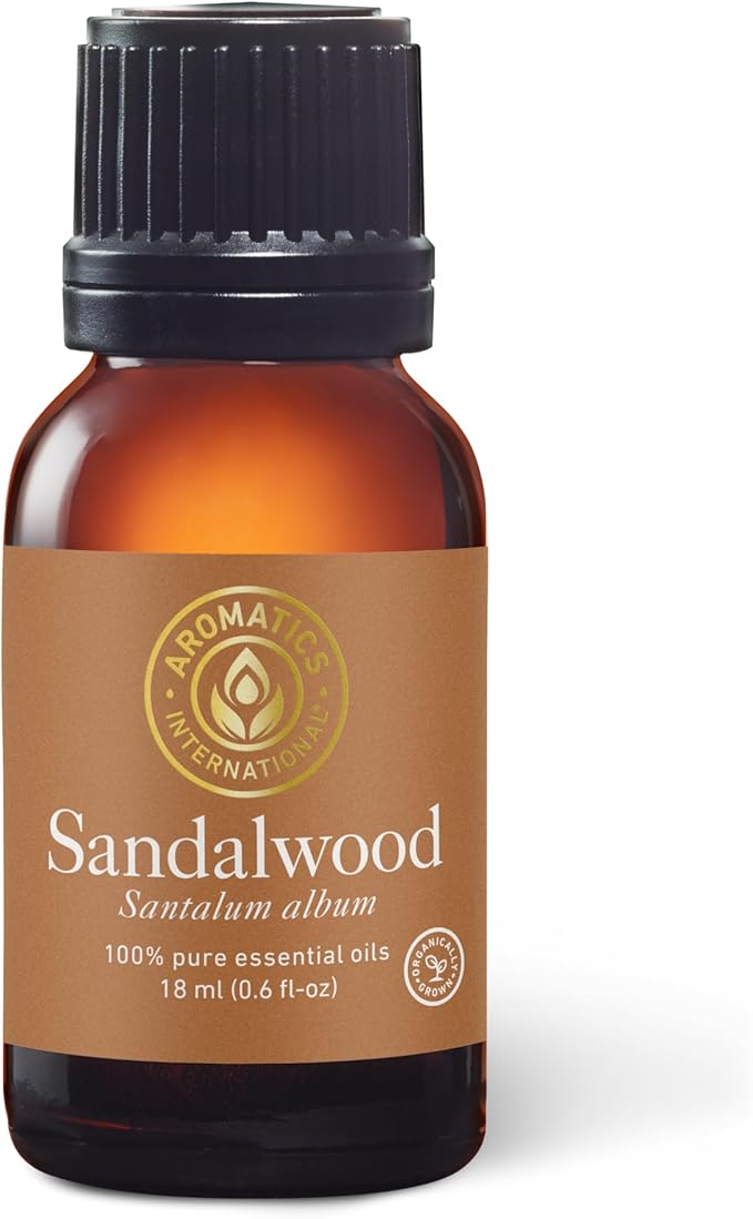 Aromatics International Premium Organic Sandalwood Essential Oil 18ml | 100% Pure Essential Oil for Diffusion & Aromatherapy