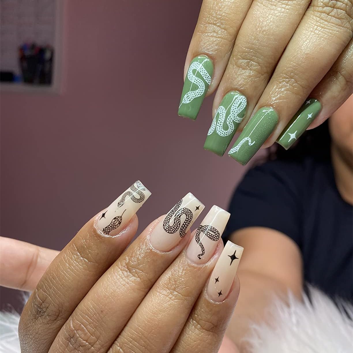 Leopard Snake Nail Stamping Plate Stencils for Nail Art Reusable 2Pcs Large Size Nail Stamper Plates Templates Cat Crocodiles Stripes Line Print Nail Design Stamp Plate Stainless Steel Nail Art Tools