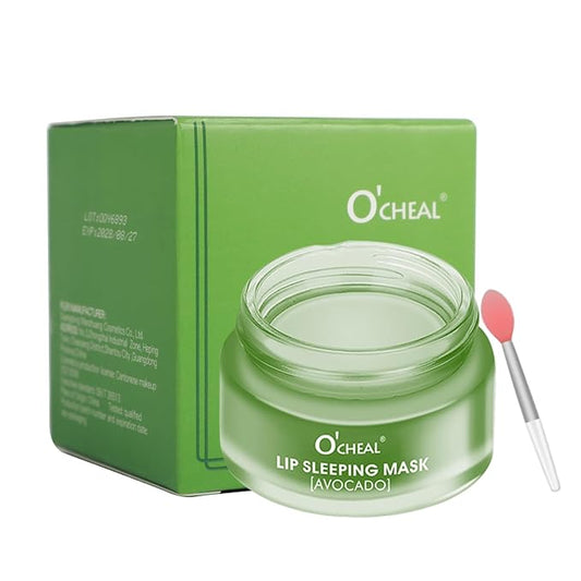 Lip Sleeping Mask Overnight Moisturizer Balm, Berry Lip Mask, Day and Night Repair Lip Balm for Improves Dryness Cracked, Moisturize Nourish Lip Scrubs Exfoliate Reduce Lip Lines (Avocado)