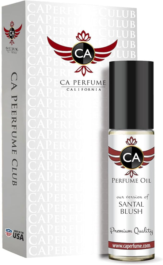 CA Perfume Impression of Santal Blush For Women Replica Fragrance Body Oil Dupes Alcohol-Free Essential Aromatherapy Sample Travel Size Concentrated Long Lasting Attar Roll-On 0.3 Fl Oz/10ml