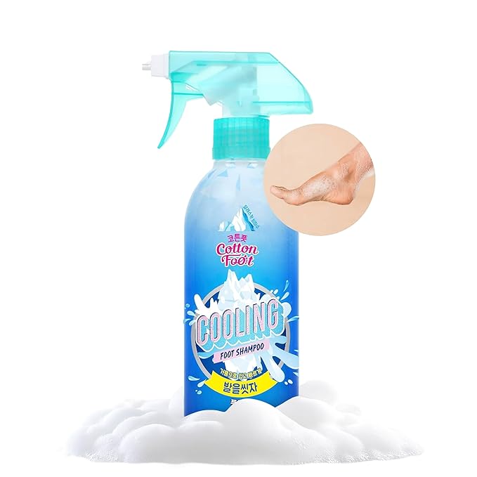 Cotton Foot - Foot Shampoo (Menthol Cooling, 13fl oz) - Refreshing Cleanse Spray, Deodorizing Foot Care Wash. Foaming Wash, Easy to Use