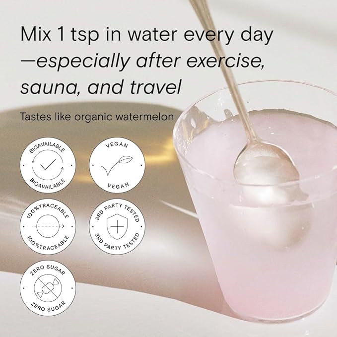 Moon Juice - Mini Dew Electrolytes Powder - Watermelon (30 Servings) - 2in1 Electrolytes & Minerals - Hydration Powder - Magnesium, Calcium, Potassium & Pink Salt - Sugar Free, Vegan, Non GMO