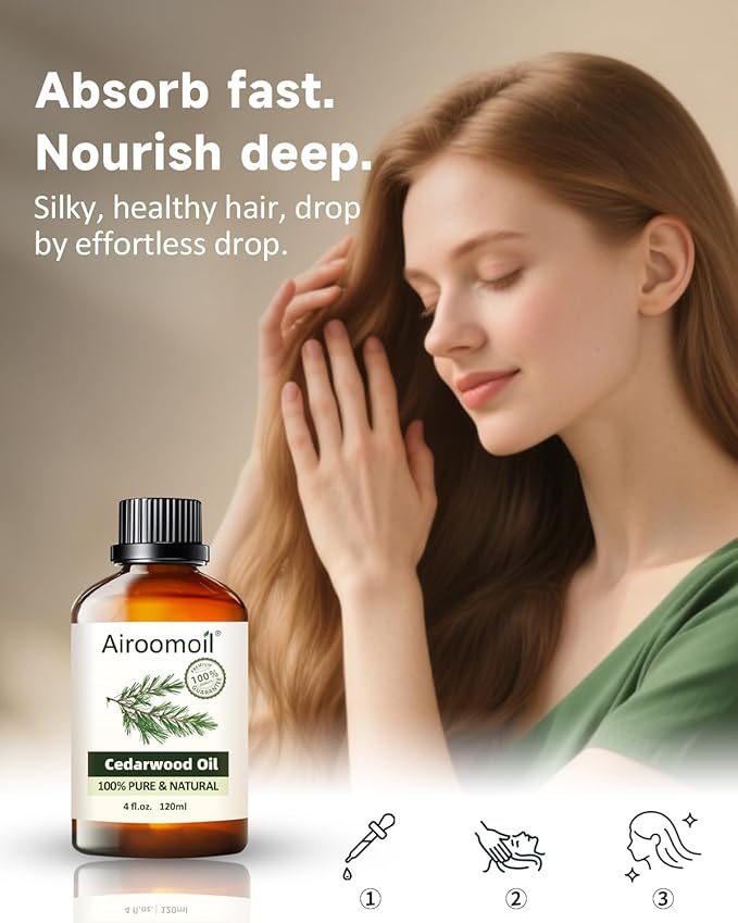 Pure Cedar Essential Oil, 100% Pure Natural Cedar Essential Oil, Premium Grade Essential Oils for Diffusers for Home, Skin, Care Massage, Soap Making, Aromatherapy, 4 Fl Oz | 120ml