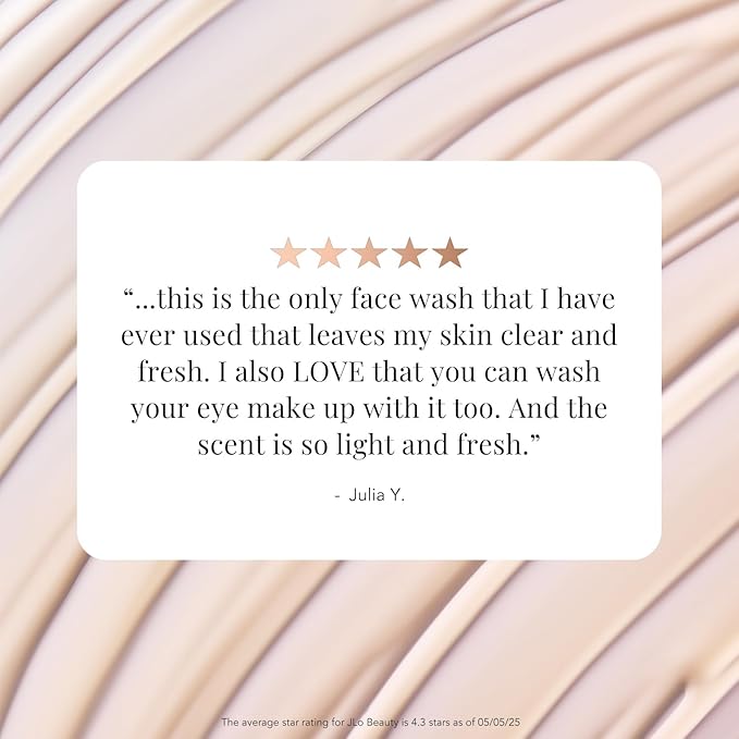 JLO Beauty That Hit Single Face Wash Cream, Antioxidant Rich Gel Cleanser & Makeup Remover Skin Care Formula Gentle Pore Cleansing Daily Facial Cleanser to Support Smooth, Radiant Skin, 5 Oz