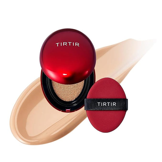 [*Mini Size*] TIRTIR Mask Fit Red Cushion Foundation | Long-Lasting, Lightweight, Buildable Coverage, Semi-Matte Finish, Korean Cushion Foundation (#25N Mocha, 0.15 Fl Oz)