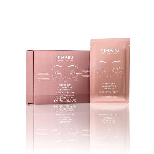 111SKIN Rose Gold Illuminating Eye Mask | Fragrance Free | Target Pigmentation | Illuminate Under-Eyes | Set of 8 (0.2 oz each)