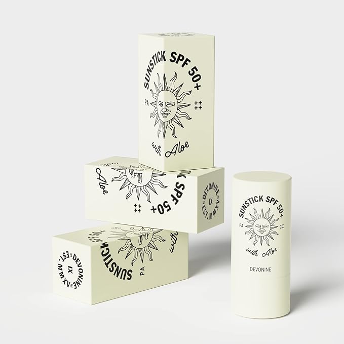 [DEVONINE] Sunstick SPF 50+with Aloe Vera Infused Stick - Moisturizing Protection with Dual Functionality, Wrinkle Improvement and Skin Protection, 0.7oz (18g)