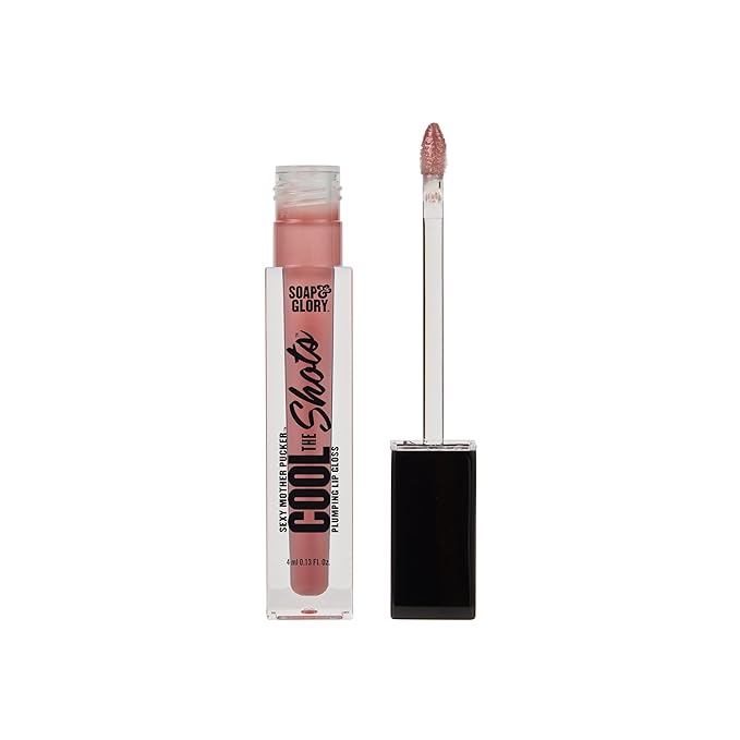 Soap & Glory Cool The Shots Plumping Lip Gloss Duo – Clear (4ml) & Nude Edition (4ml) – Hydrating & Cooling Lip Plumpers with Menthol & Vitamin E – High Shine, Vegan & Cruelty-Free