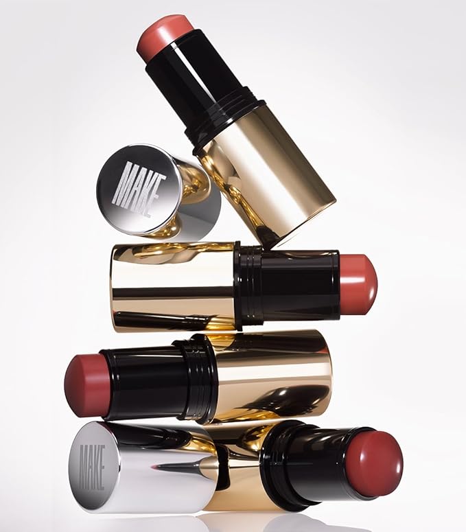 MAKE Beauty Heat Stroke Cream Blush Stick for Cheeks with Natural Hydrating Dewy Finish. Creamy Gel Cheek Tint Balm - Shade Swelter, Berry Blush