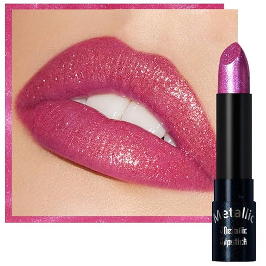 Kaely Glitter Metallic Lipstick, Shimmer Metallic Lipsticks for Women, High Pigmented Lip Color Long Lasting Waterproof Smudge Proof 24 Hour, Halloween Makeup, Vegan & Cruelty-Free, 06