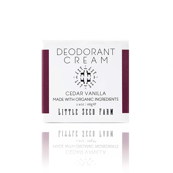 Little Seed Farm All Natural Deodorant Cream, Aluminum Free Activated Charcoal Deodorant for Women or Men - Cedar Vanilla, Net Wt. 2.4oz | 68g