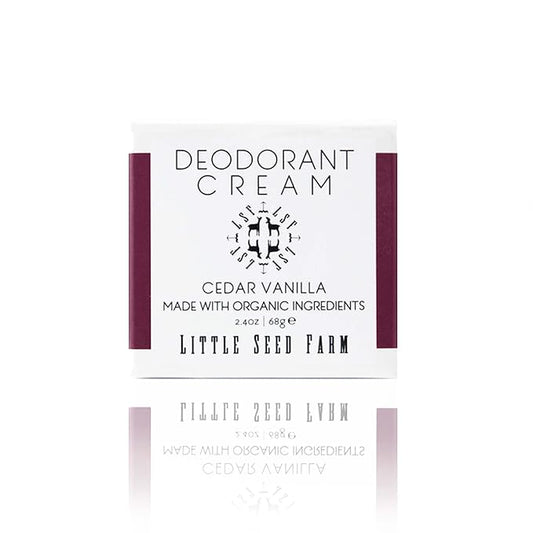 Little Seed Farm All Natural Deodorant Cream, Aluminum Free Activated Charcoal Deodorant for Women or Men - Cedar Vanilla, Net Wt. 2.4oz | 68g