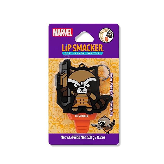 Lip Smacker Marvel Guardians of the Galaxy Lippy Pals, Clear & Glossy, Fun & Giftable, Cruelty Free - Pop Rockets Candy