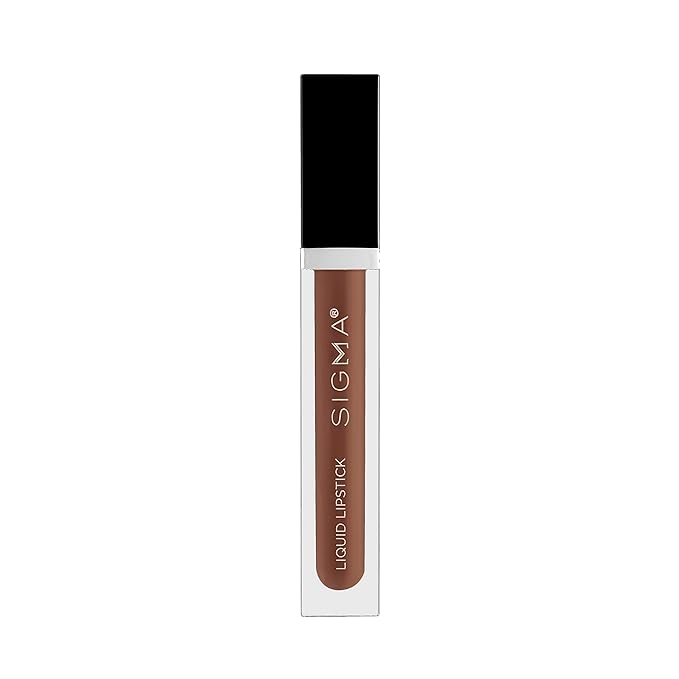Sigma Beauty Liquid Lipstick – Bold and Luxurious Liquid Matte Lipstick with Rich Lip Pigment and a Gorgeous Satin Finish - Clean, Vegan Cruelty Free Makeup (Cashmere, Rich Redwood Nude)